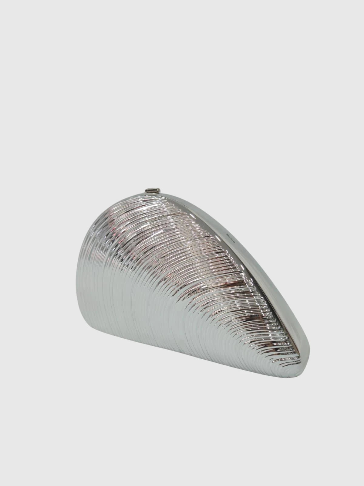 Silver Metal Dokulu Abiye Clutch Çanta