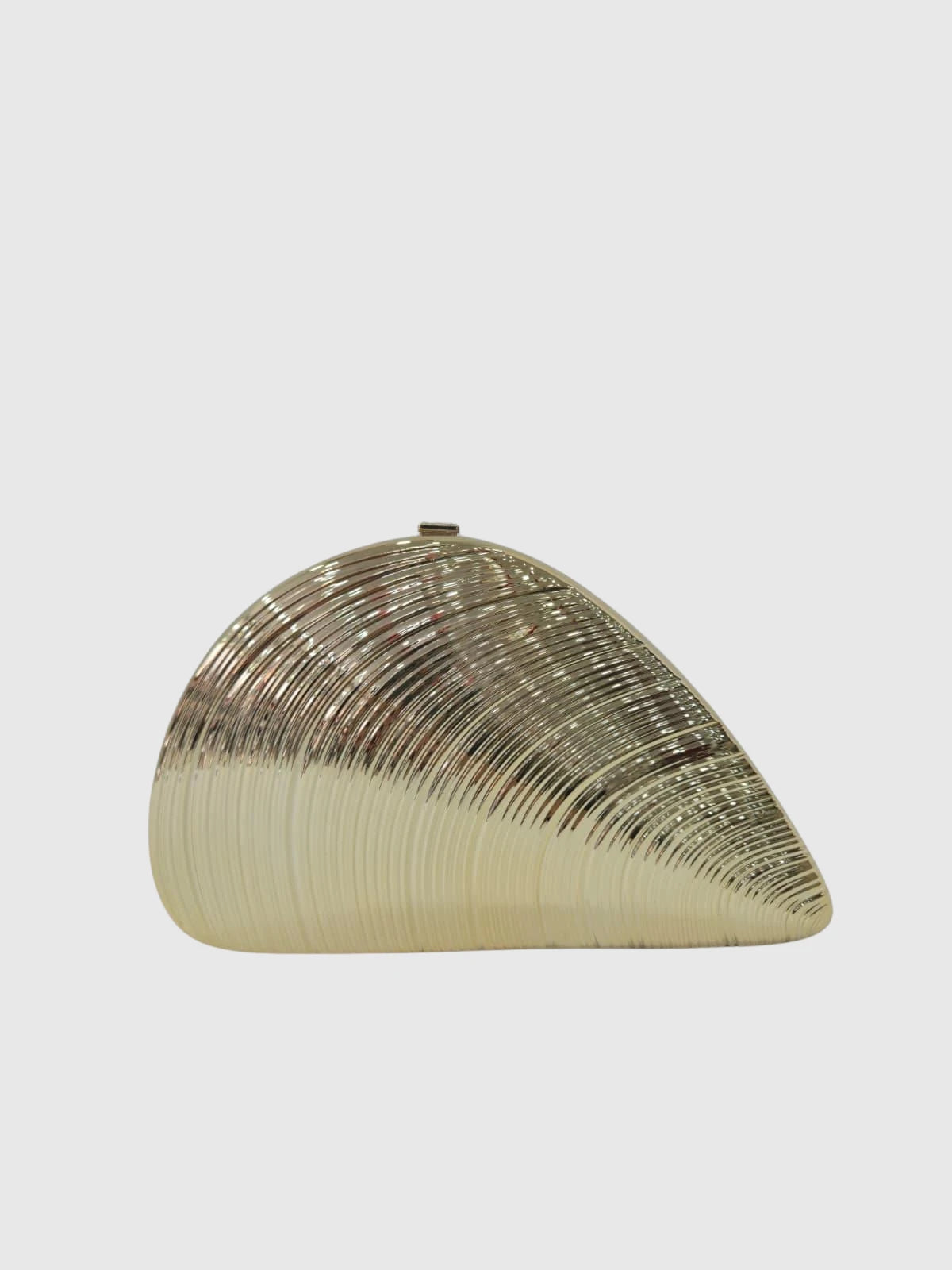 Champagne Metal Dokulu Abiye Clutch Çanta