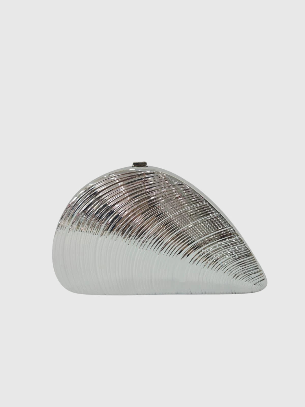 Silver Metal Dokulu Abiye Clutch Çanta