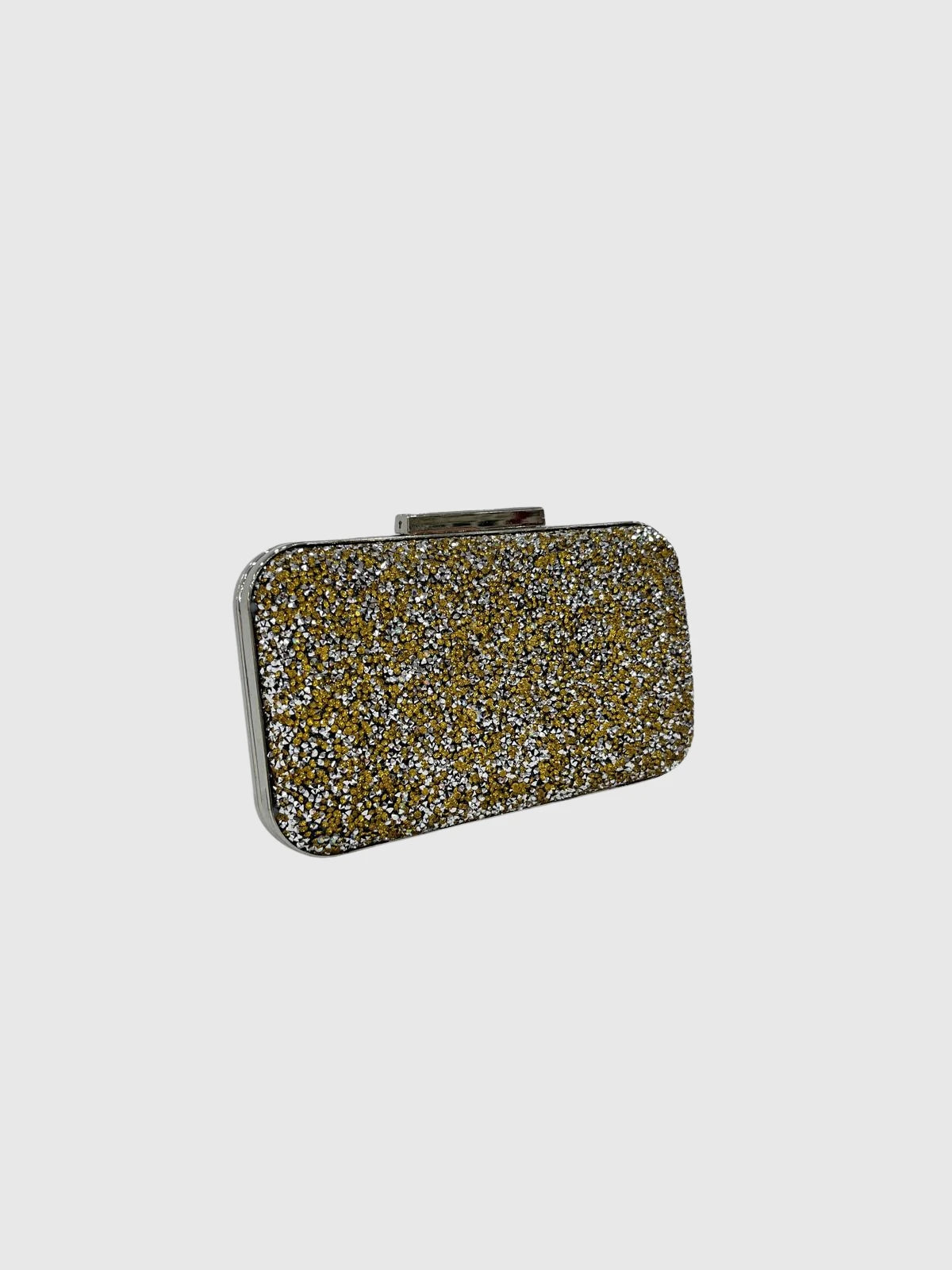 Gold Silver Taşlı Abiye Clutch Çanta