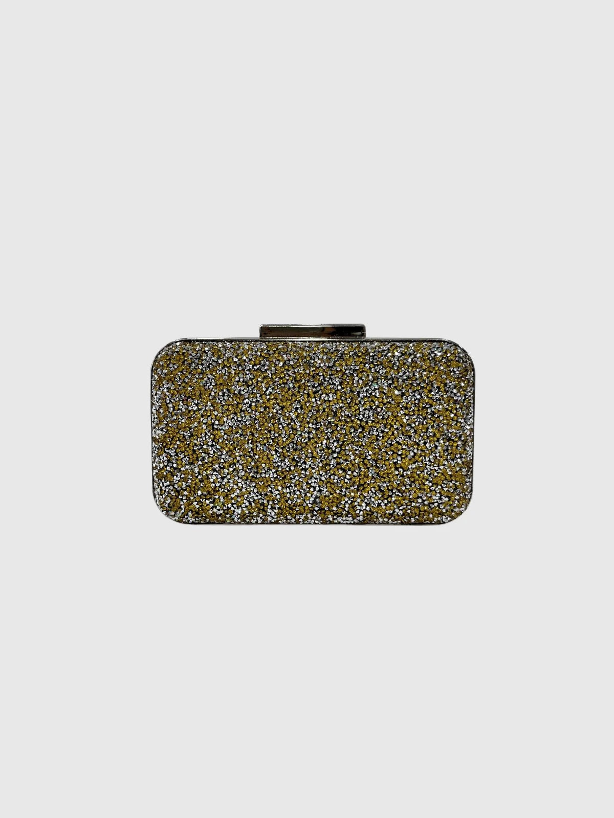 Gold Silver Taşlı Abiye Clutch Çanta