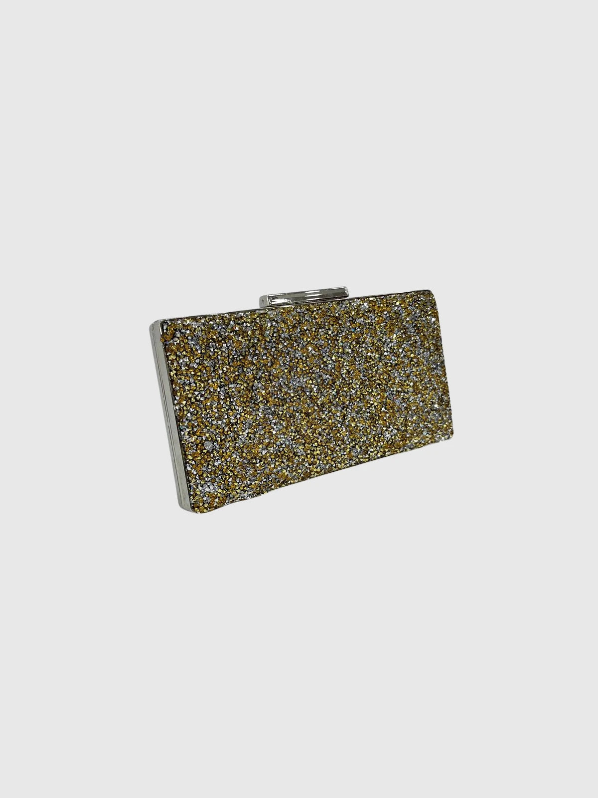 Altın ve Gümüş Taş Detaylı Abiye Clutch Çanta