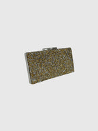 Altın ve Gümüş Taş Detaylı Abiye Clutch Çanta
