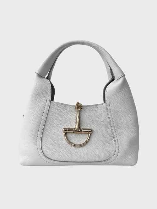 Women's White Buckle Shoulder Bag