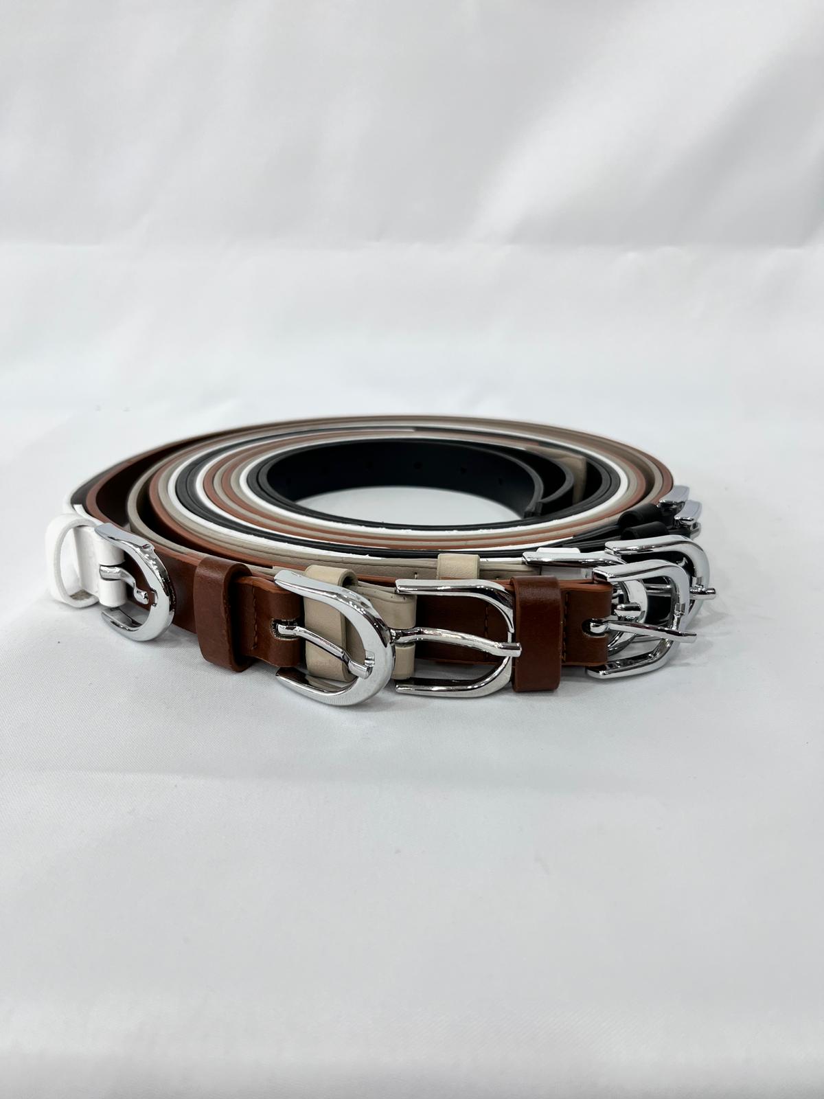 Elegant Thin Belt with Buckle