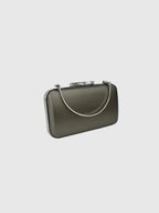 Platin Gri Metalik Abiye Clutch Çanta