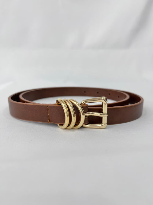 Gold Thin Belt with Rings