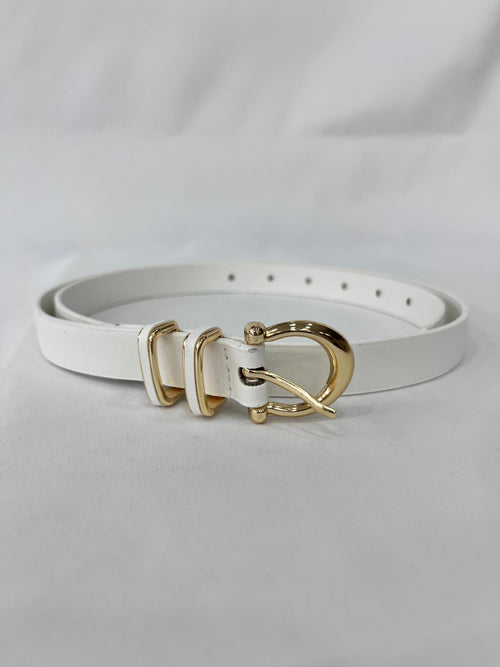 Elegant Thin Belt with Gold Details