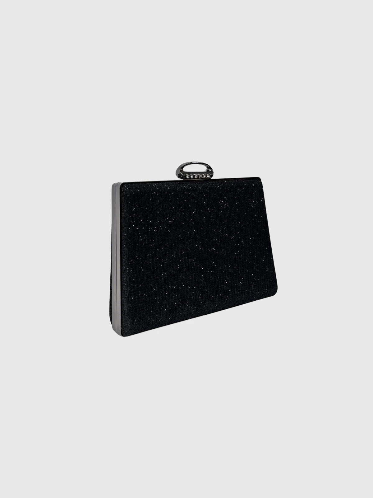 Siyah Işıltılı Taş Detaylı Abiye Clutch Çanta