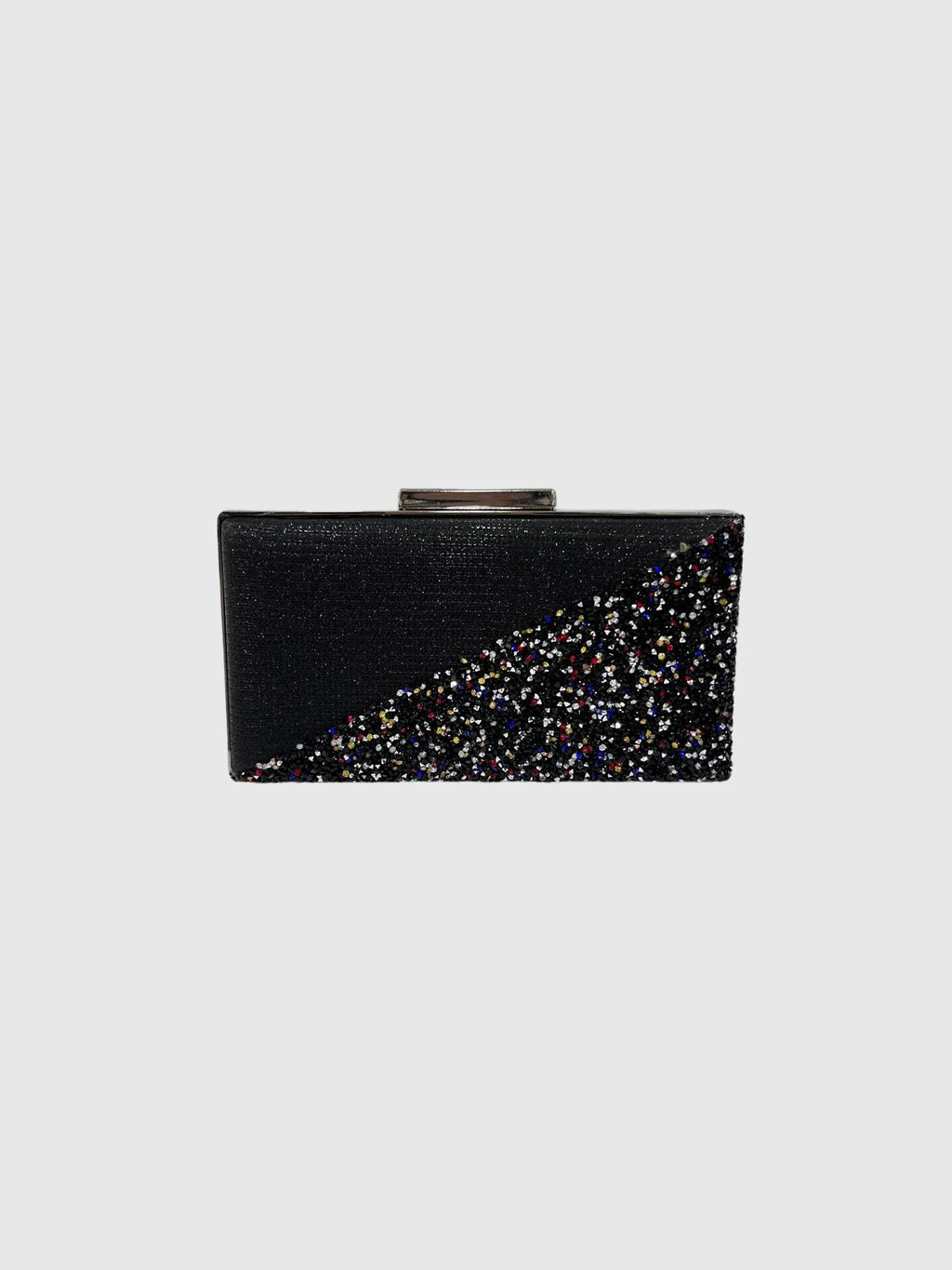 Siyah Çok Renkli Taş Detaylı Abiye Clutch Çanta