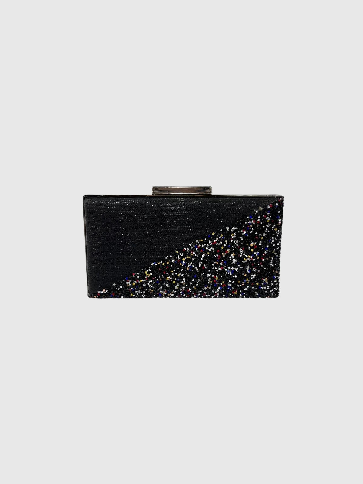 Siyah Çok Renkli Taş Detaylı Abiye Clutch Çanta