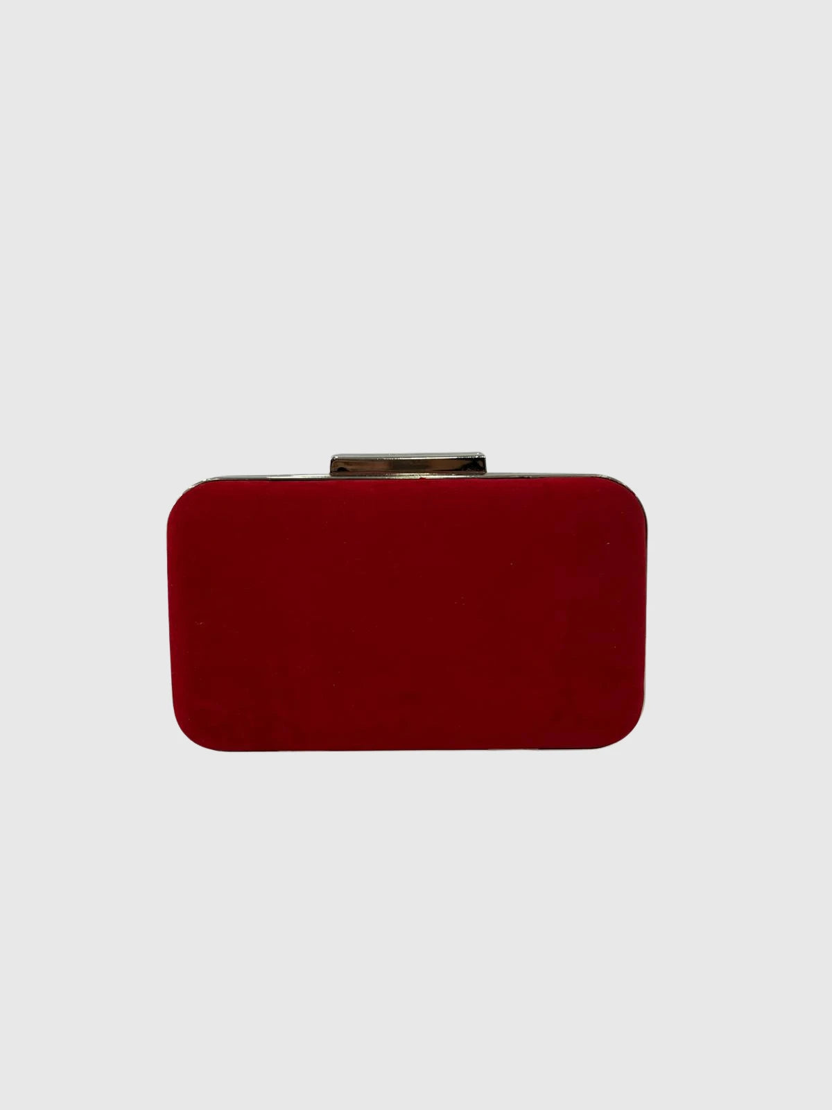 Kırmızı Kadife Abiye Clutch Çanta